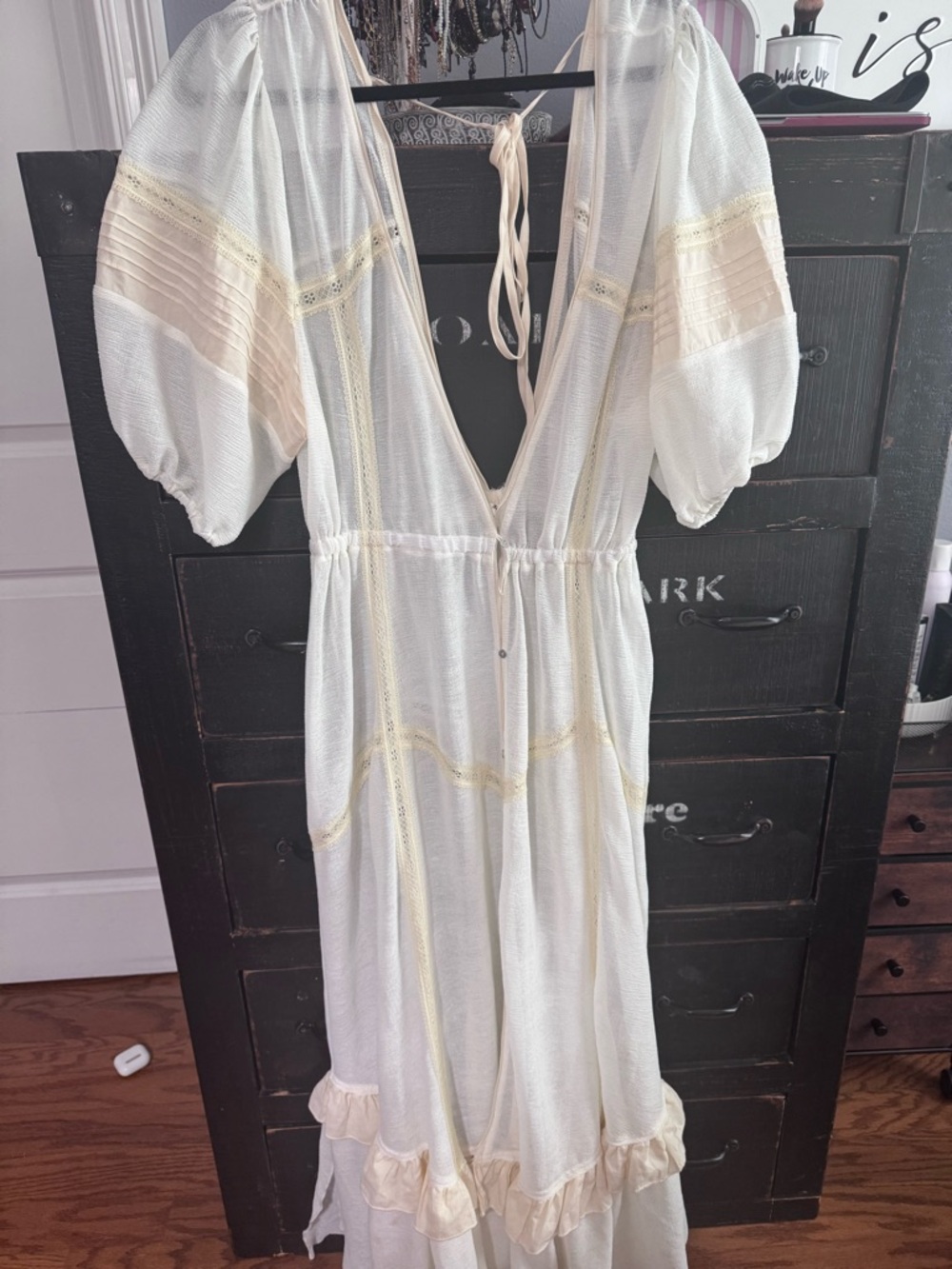 Free People Cream and Ivory Boho Maxi Dress
